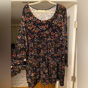 Velvet Floral Dress NWOT